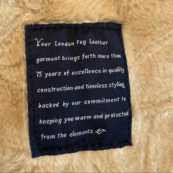 London Fog Vintage Leather Suede Moto Coat Sz Med - Picture 9 of 10